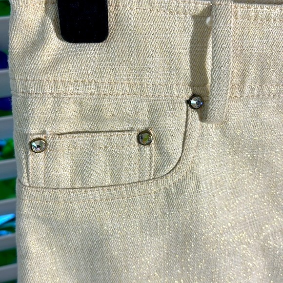 Cache gold shimmer skirt with rhinestone rivets - Picture 3 of 6